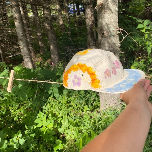 Eco dyed canvas/cotton 5 panel hat - Picture 3 of 4